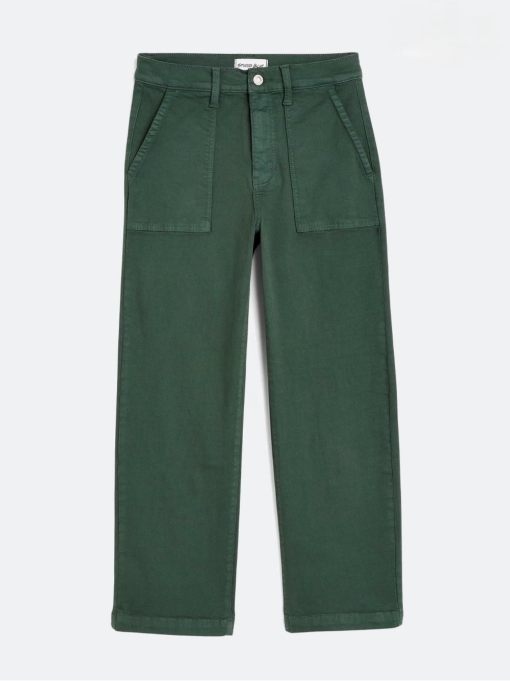 Studio Blue Dark Green Wide-Leg Utility Pants